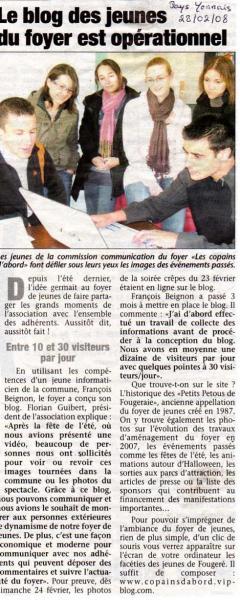 Création du blog Février 2008